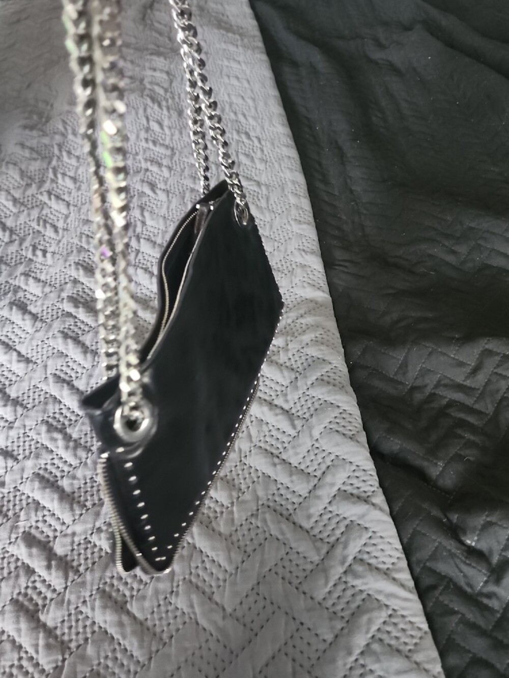Zara Black Studded Chain-Handle Shoulder Bag - Picture 12 of 12